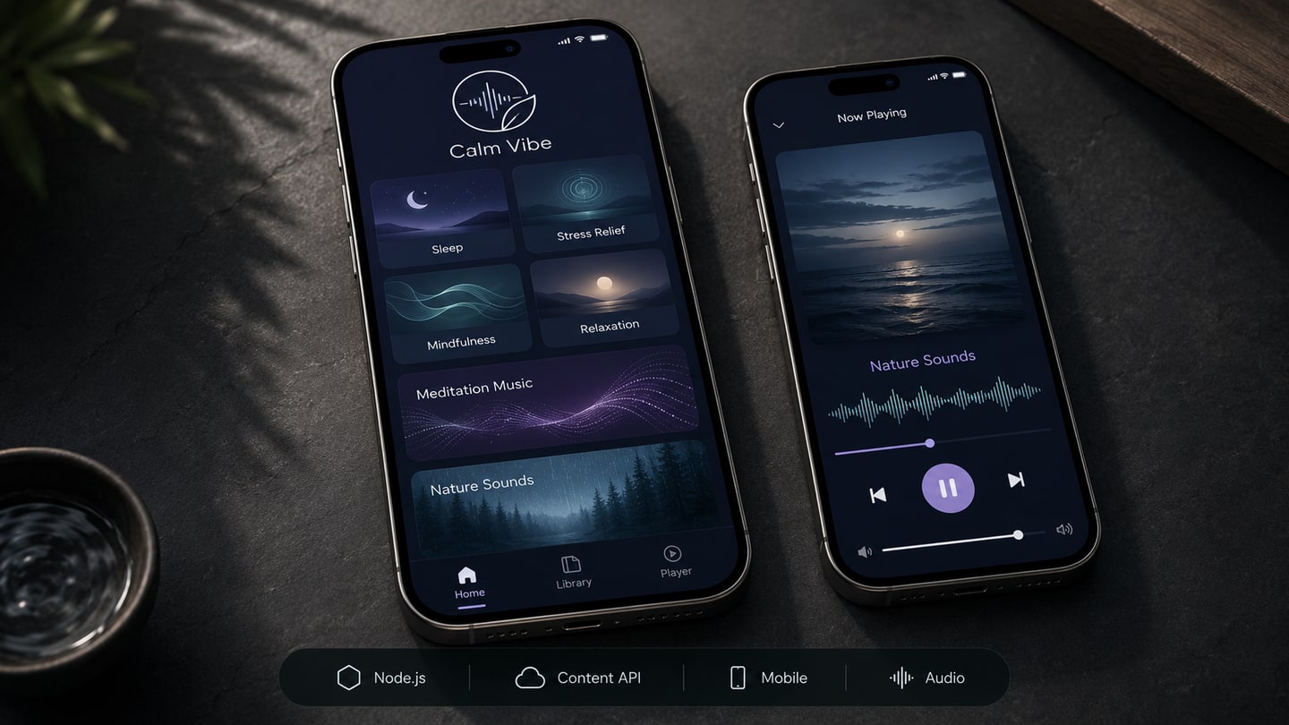 Calm Vibe mobile relaxation audio interface