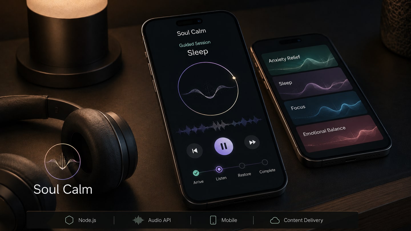 Soul Calm guided wellness audio interface